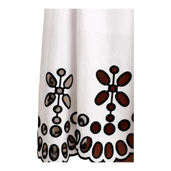 New Anthropologie  "Poplin Eyelet Skirt" by Moulinette Soeurs, Size 0 - Picture 5 of 6